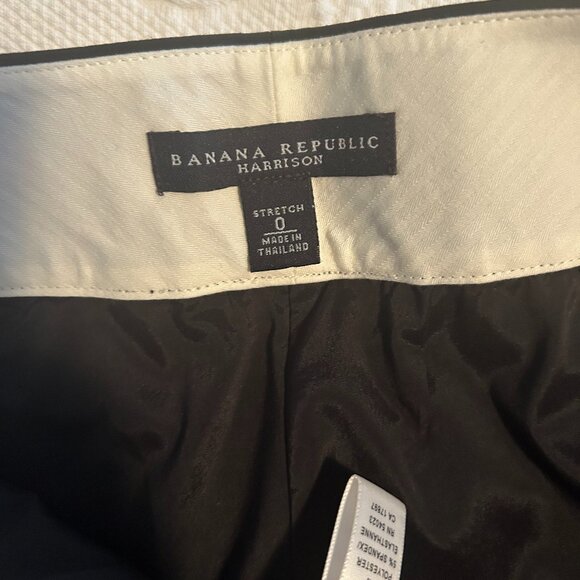 Banana Republic Black Wool Straight-Leg Suit Pants (Size 0) - perfect condition - Picture 4 of 12